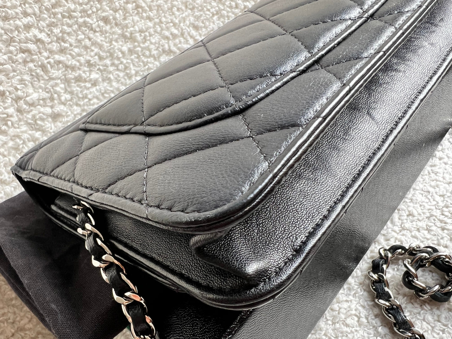 Chanel Wallet on Chain in Black Lambskin Silver Hardware (RRP £2,930)