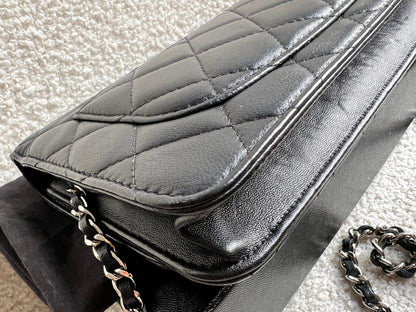 Chanel Wallet on Chain in Black Lambskin Silver Hardware (RRP £2,930)
