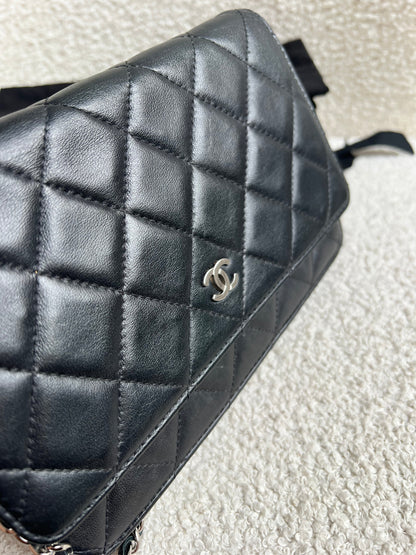 Chanel Wallet on Chain in Black Lambskin Silver Hardware (RRP £2,930)