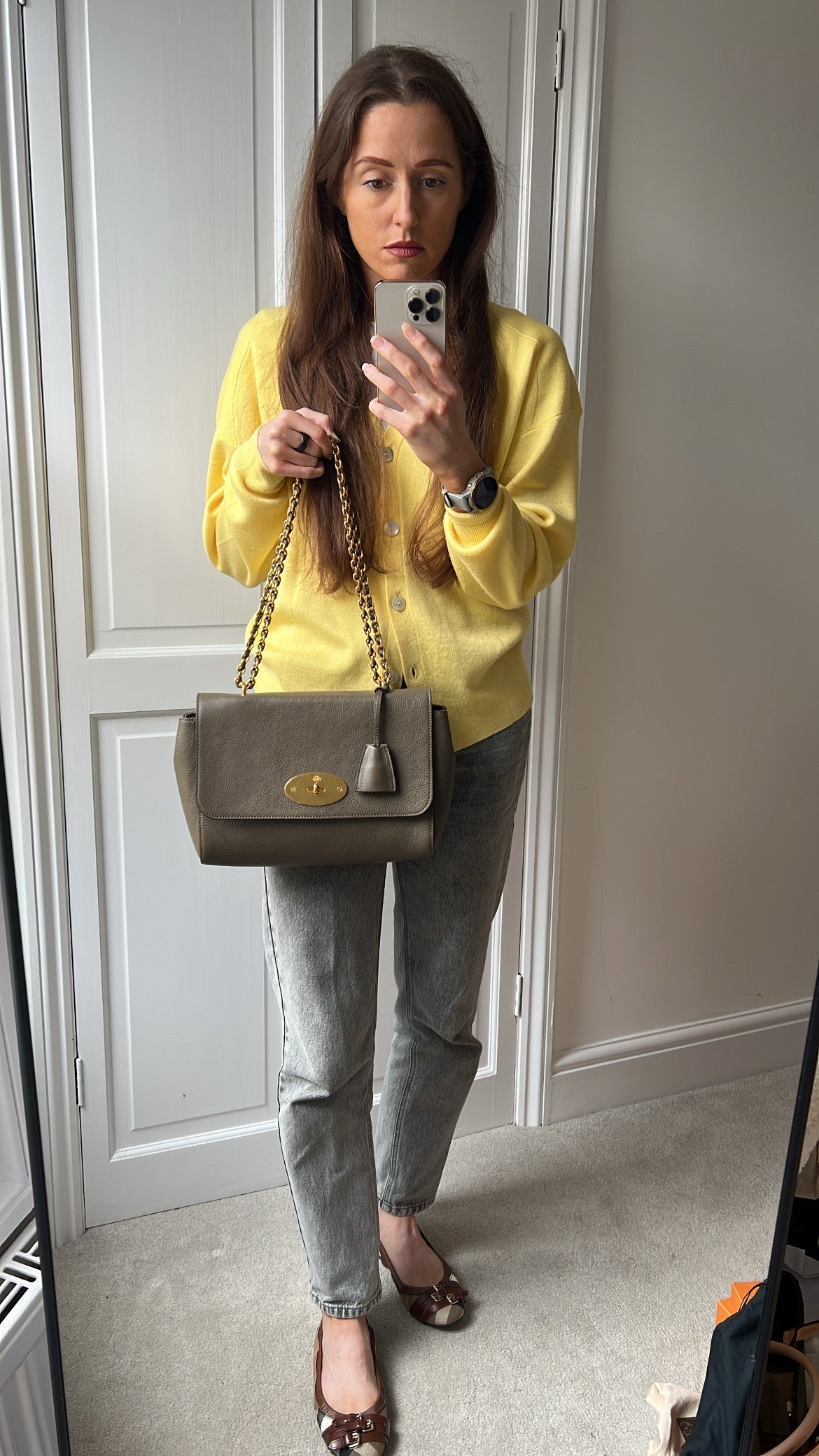 Mulberry Clay Medium Lily with Gold Hardware (RRP £1095)