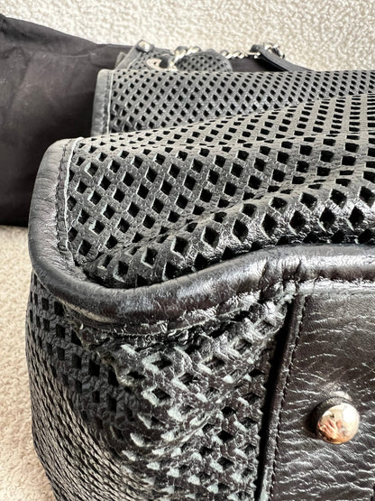 Chanel Black Perforated Up in the Air Tote Retro