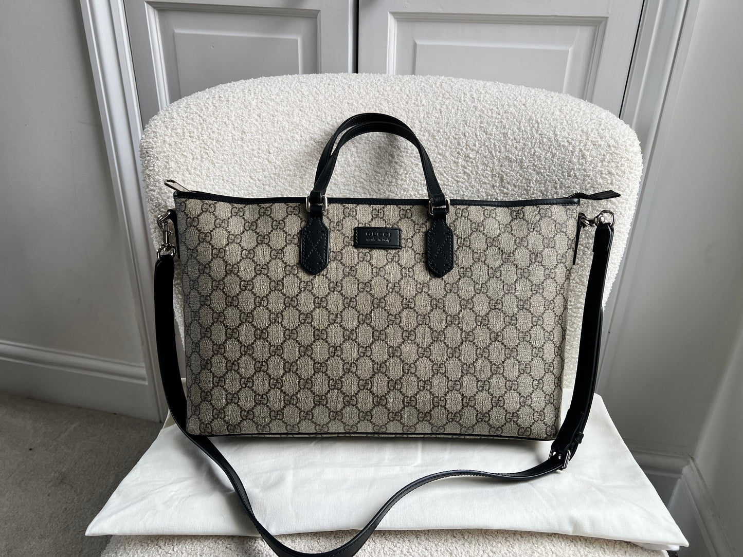 Gucci GG Supreme Coated Canvas Convertible Zip Tote