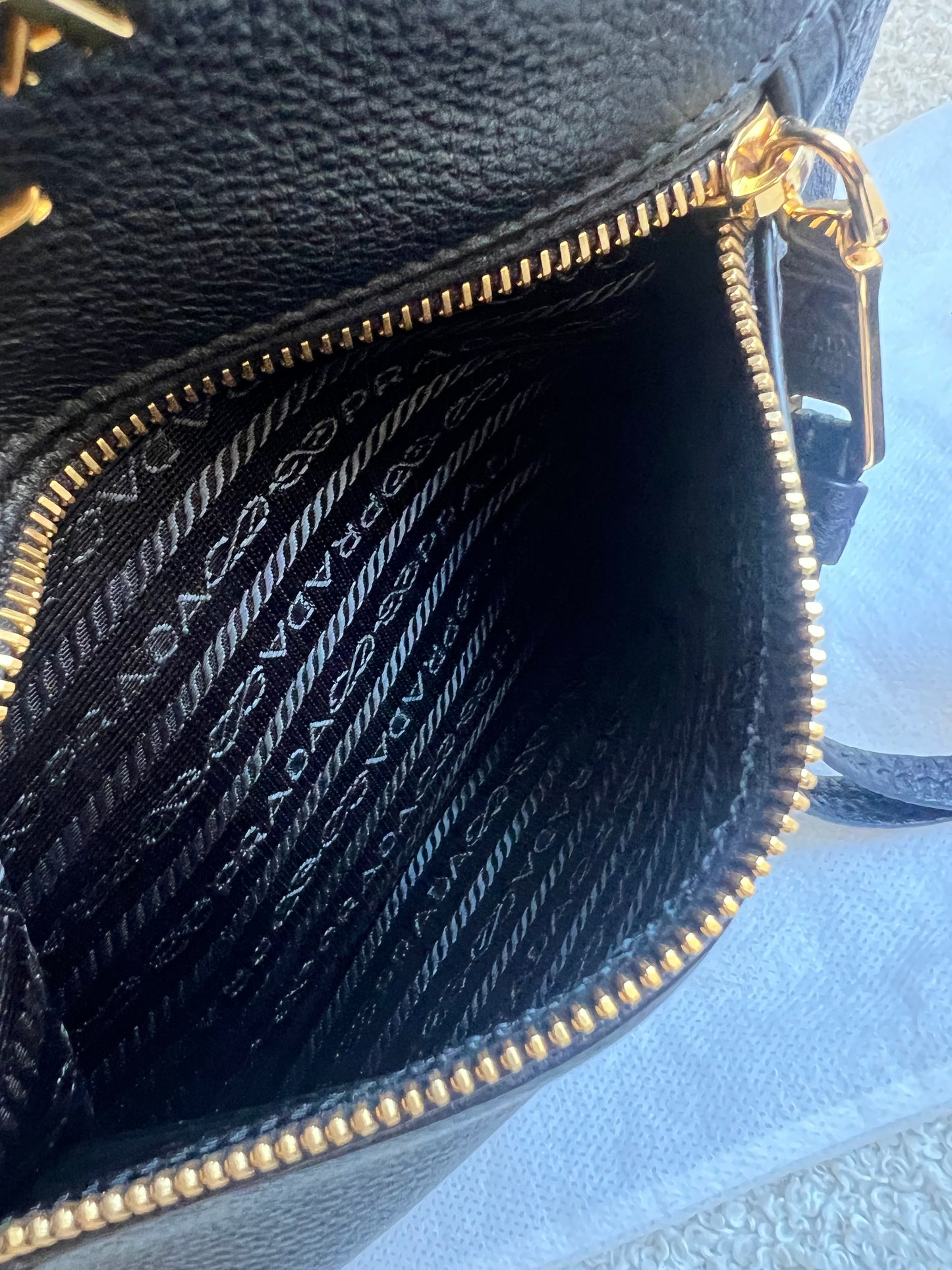 Prada Black Vitello Daino Tote