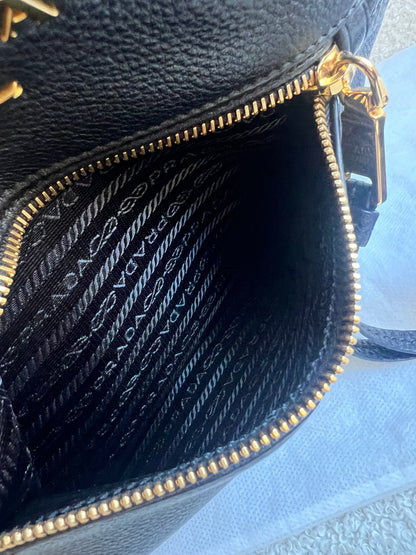 Prada Black Vitello Daino Tote