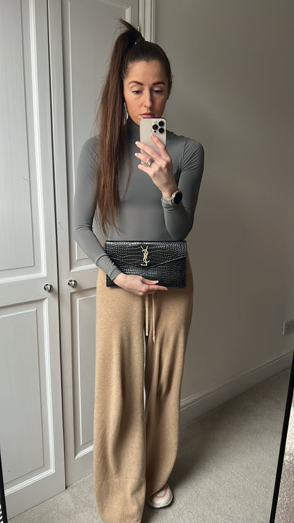 Yves Saint Laurent (YSL) Black Croc Uptown Pouch Clutch (RRP £580)