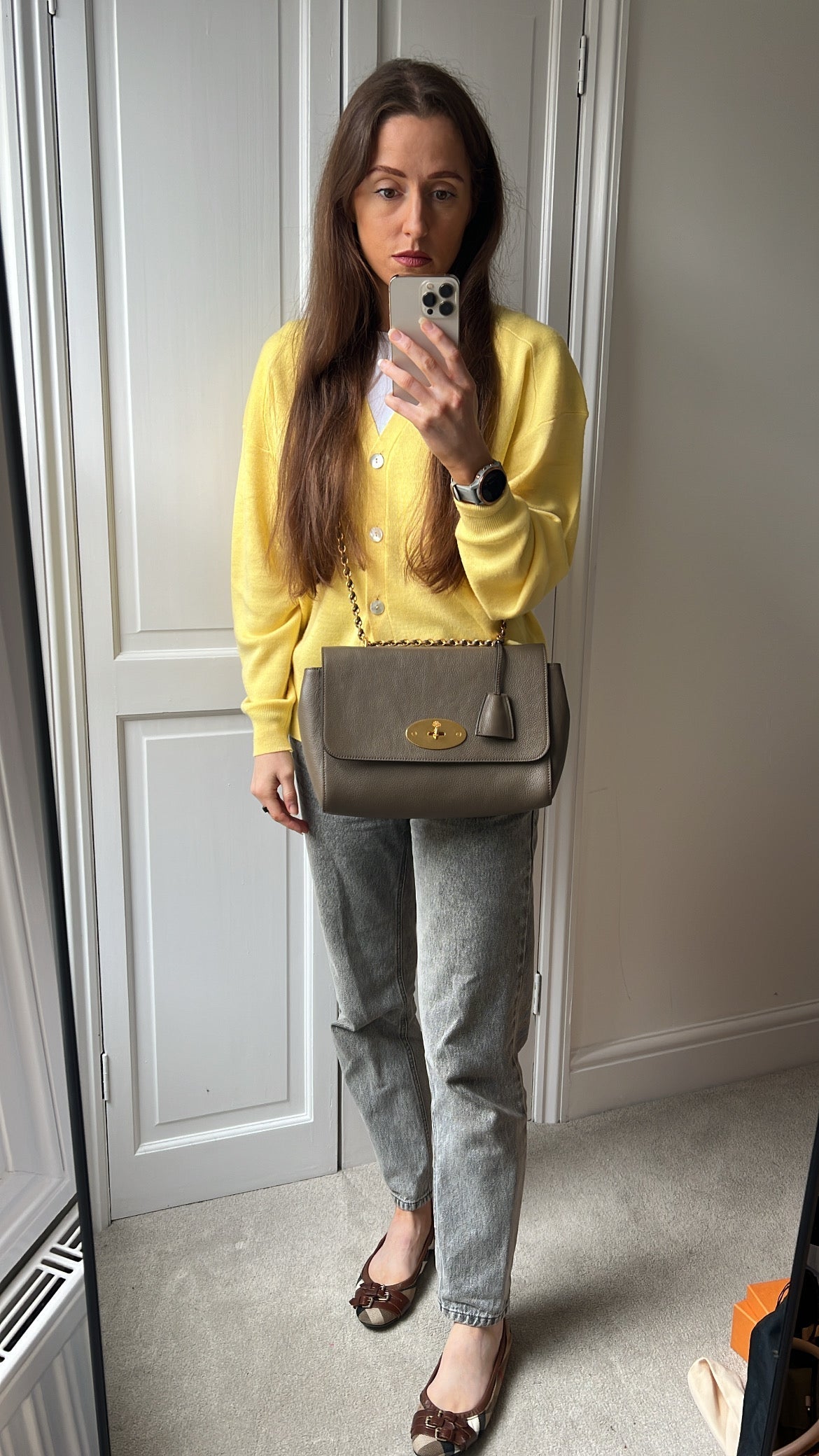 Mulberry Clay Medium Lily with Gold Hardware (RRP £1095)