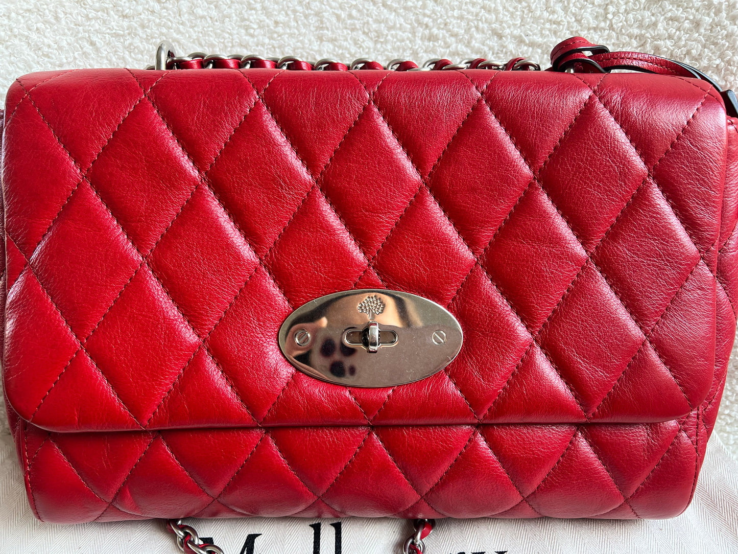 Mulberry Scarlet Red Quilted Medium Lily with Gold Hardware (RRP £1095)