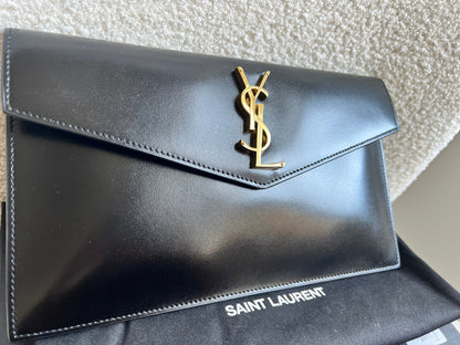 Yves Saint Laurent (YSL) Black Uptown Pouch Clutch (RRP £580)
