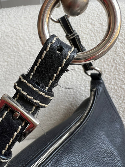 Prada Belted Zip Shoulder Bag Vitello Daino
