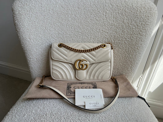 Gucci GG White Marmont Small Shoulder Bag (RRP £1890)