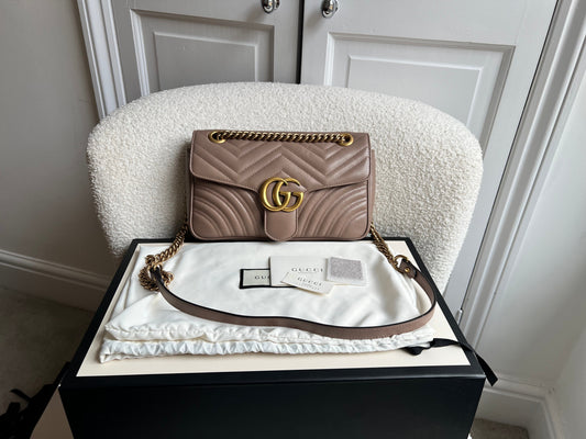 Gucci GG Dusty Pink Marmont Small Shoulder Bag (RRP £2070)