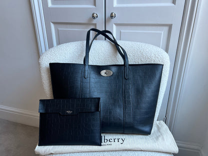 Mulberry Black Matte Croc Bayswater Tote (RRP £845)