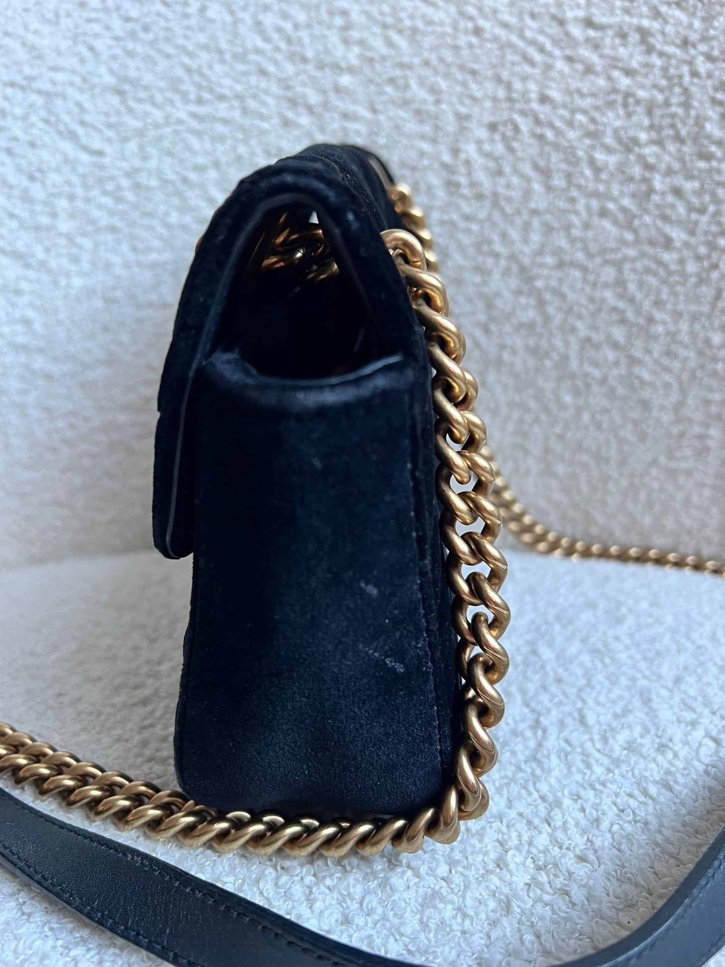 Gucci GG Black Velvet Marmont Mini Shoulder Bag (RRP £1395)