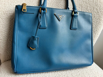 Prada Blue Saffiano Tote