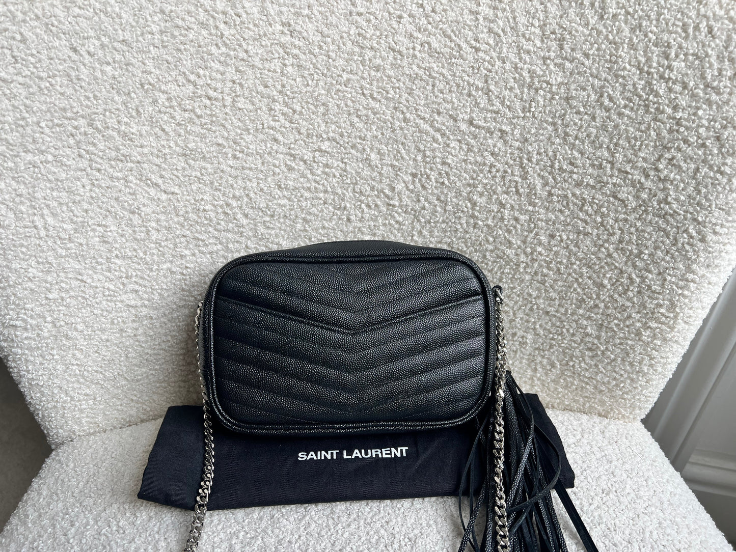Yves Saint Laurent (YSL) Black Mini Lou Camera Bag (RRP £1285)