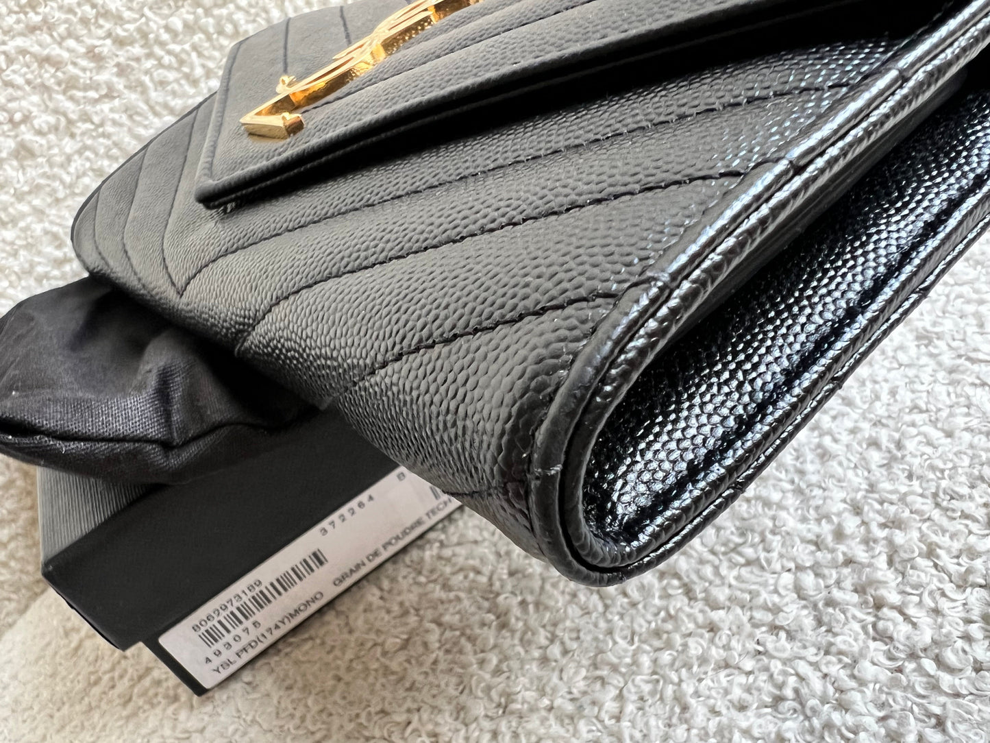 Yves Saint Laurent Black Large Cassandre Flap Wallet (RRP £665)