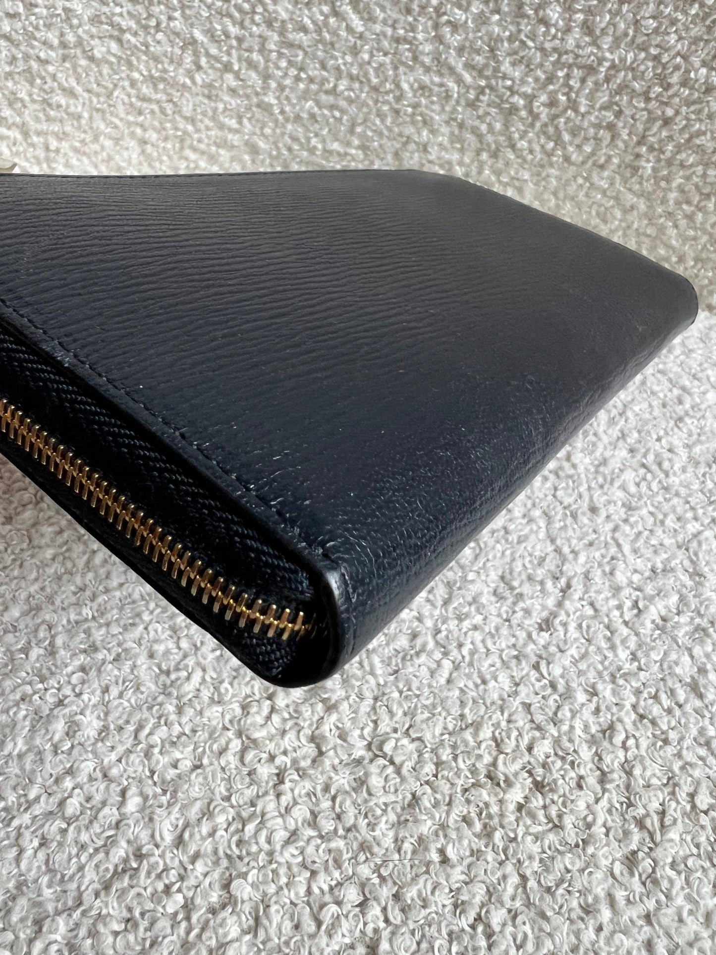 Mulberry Medium Part Around Zip Wallet in Navy and Emerald Printed Goat
