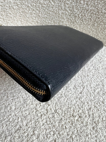 Mulberry Medium Part Around Zip Wallet in Navy and Emerald Printed Goat