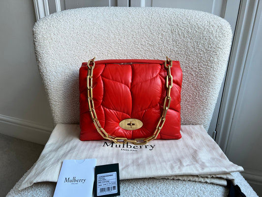 Mulberry Coral Orange Softie in Pillow Effect Nappa Leather (RRP £1650)
