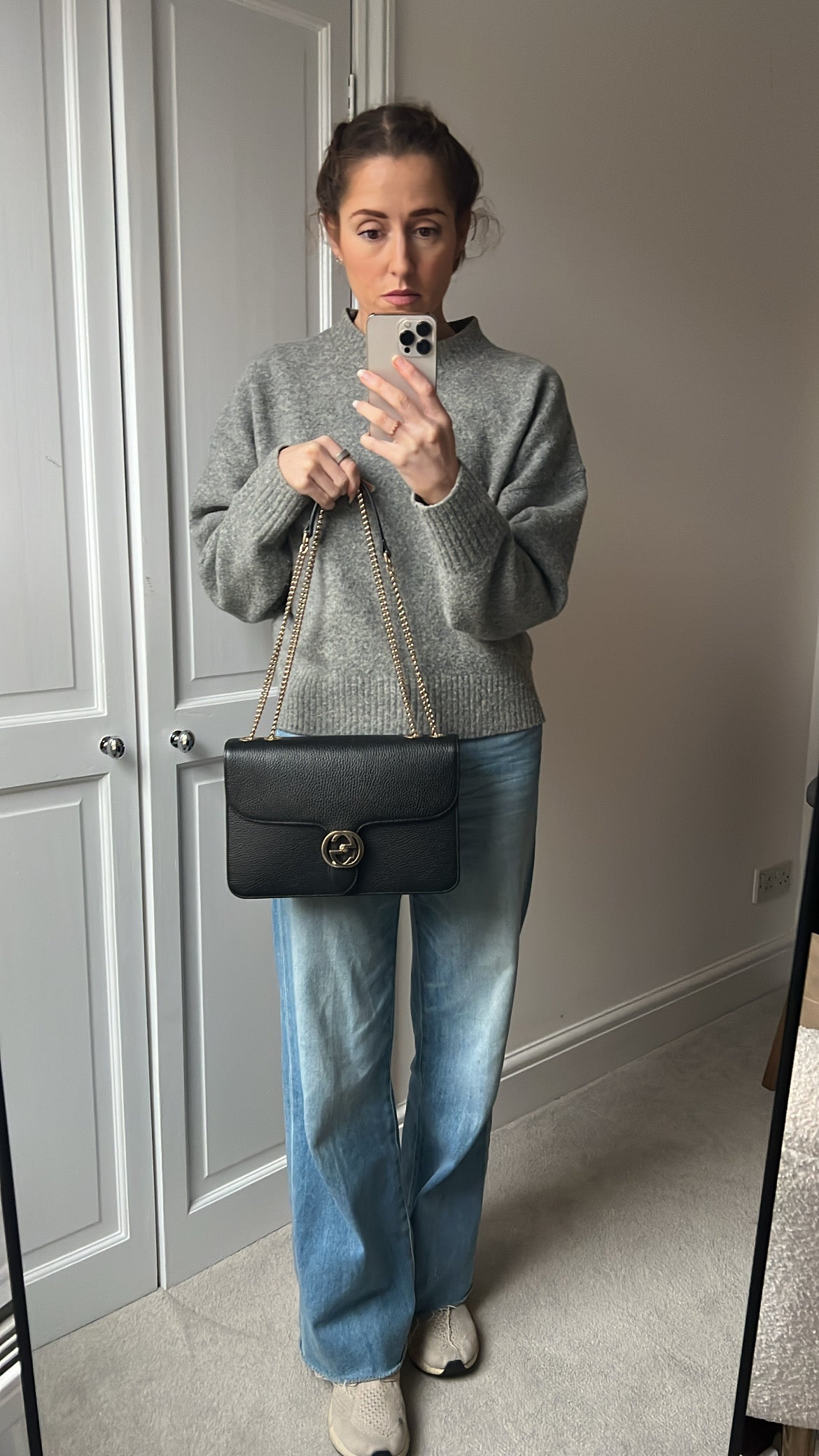Gucci Interlocking GG Black Medium Shoulder Bag