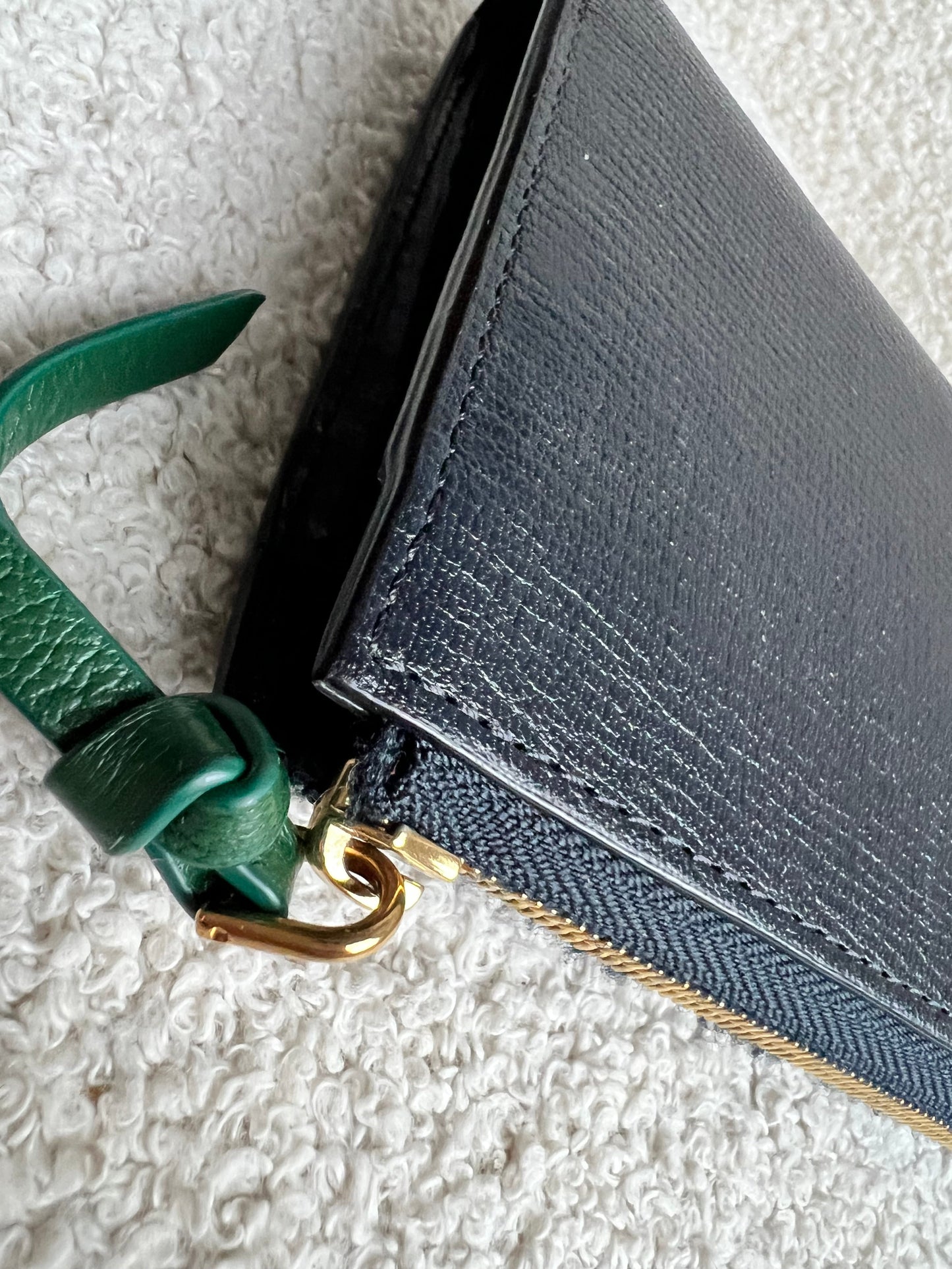 Mulberry Medium Part Around Zip Wallet in Navy and Emerald Printed Goat
