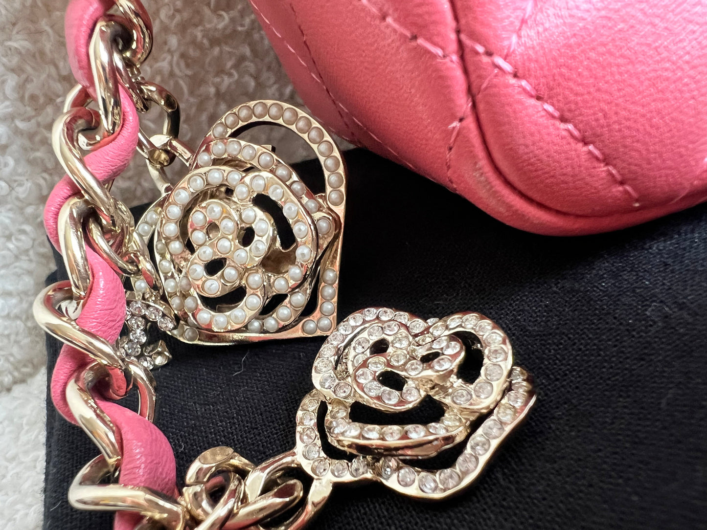 Chanel Mini Rectangular Classic Flap Valentines Day Edition in Pink Lambskin