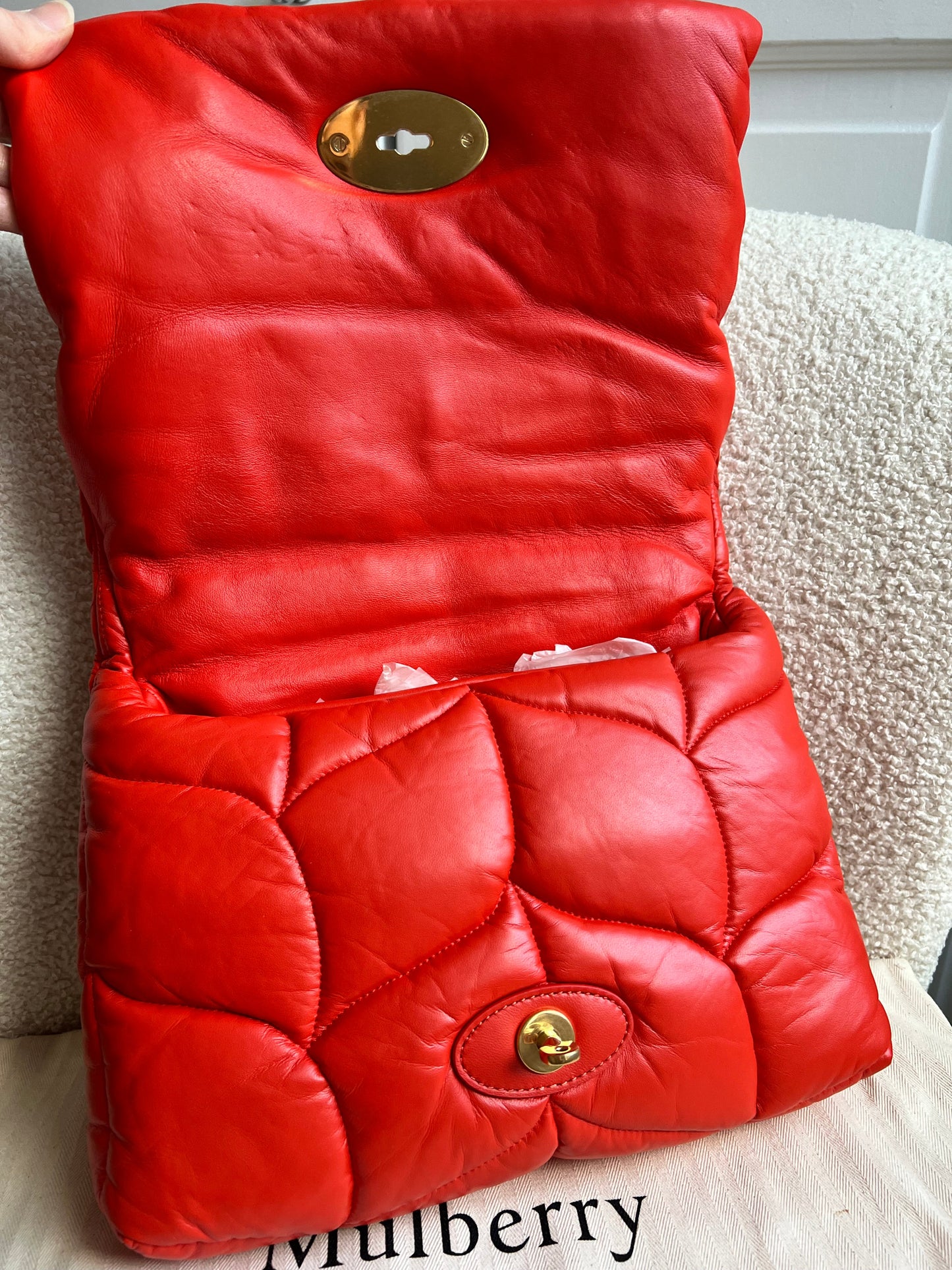 Mulberry Coral Orange Softie in Pillow Effect Nappa Leather (RRP £1650)