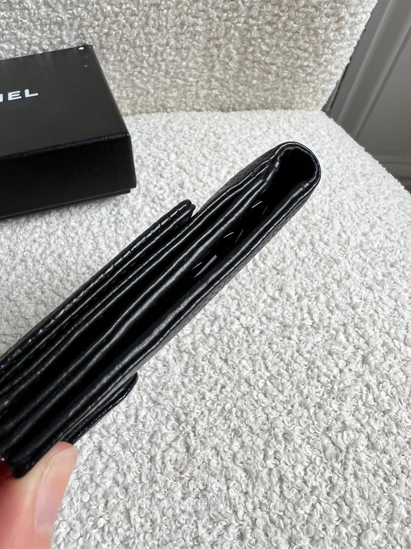 Chanel Black Caviar Timeless Small French Bifold Wallet