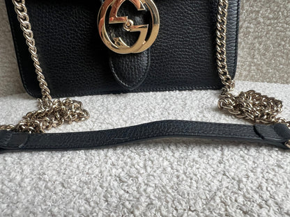Gucci Interlocking GG Black Small Shoulder Bag