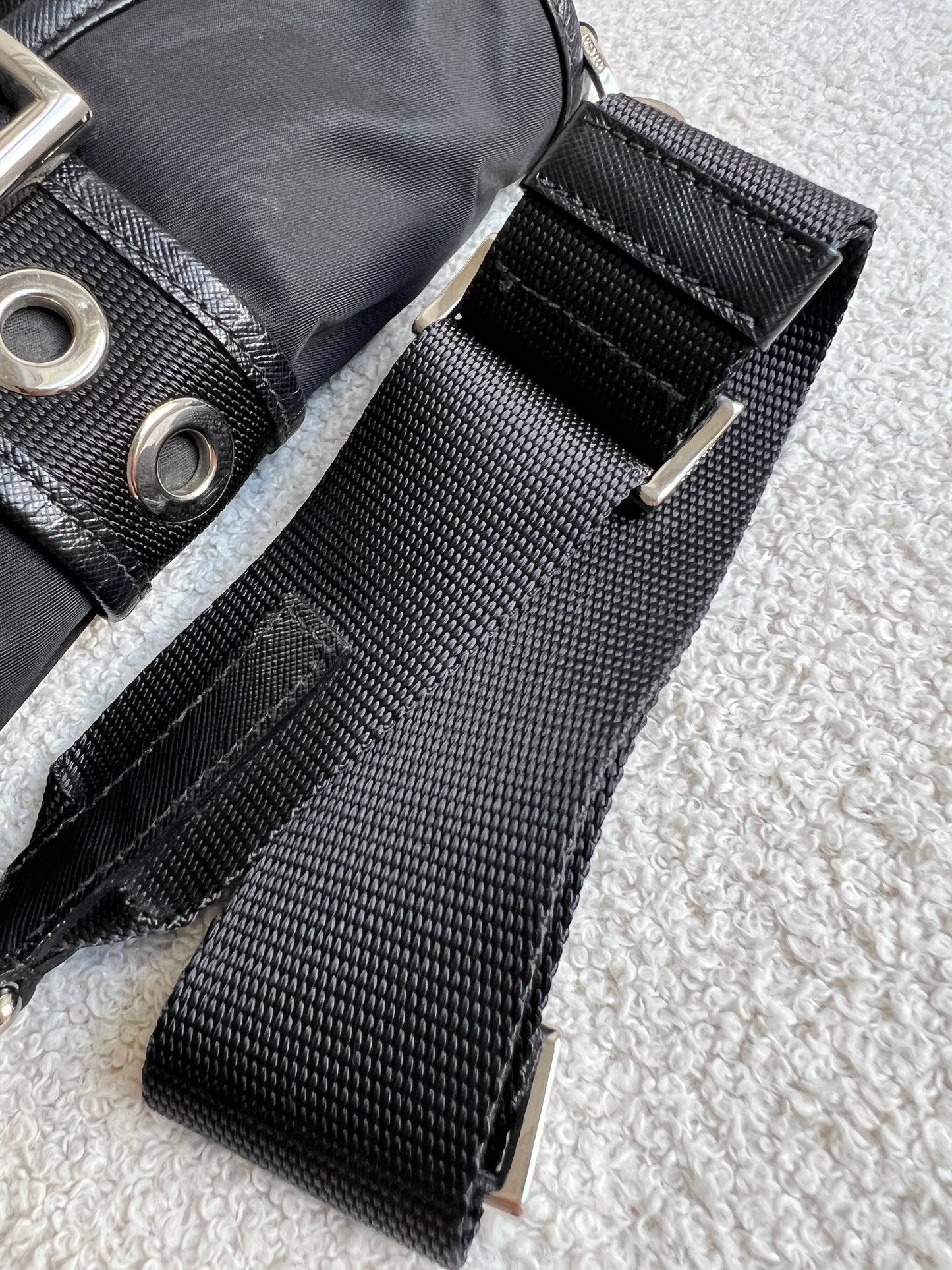 Prada Vintage Nylon Buckle Shoulder Bag