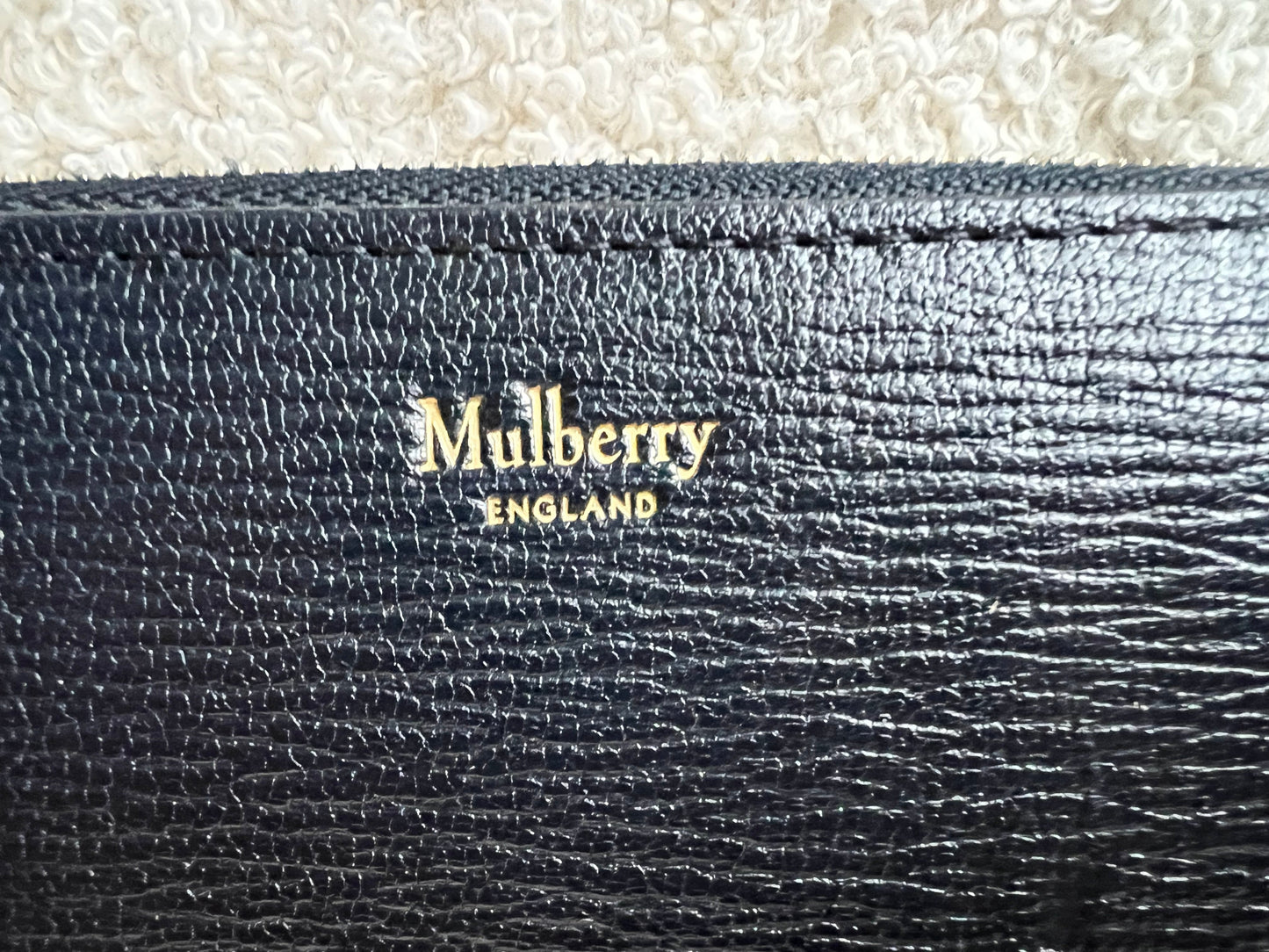 Mulberry Medium Part Around Zip Wallet in Navy and Emerald Printed Goat