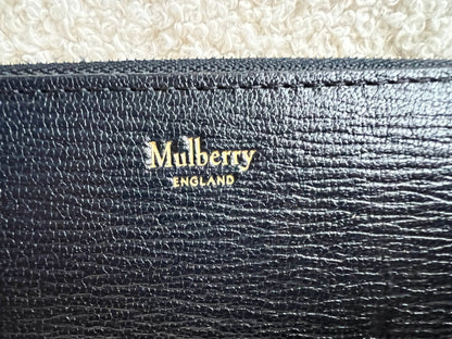 Mulberry Medium Part Around Zip Wallet in Navy and Emerald Printed Goat
