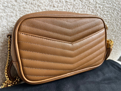 Yves Saint Laurent (YSL) Tan Mini Lou Camera Bag (RRP £1285)