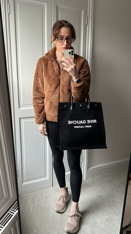 Yves Saint Laurent Rive Gauche NS Tote in Canvas and Printed Leather (RRP £1380)