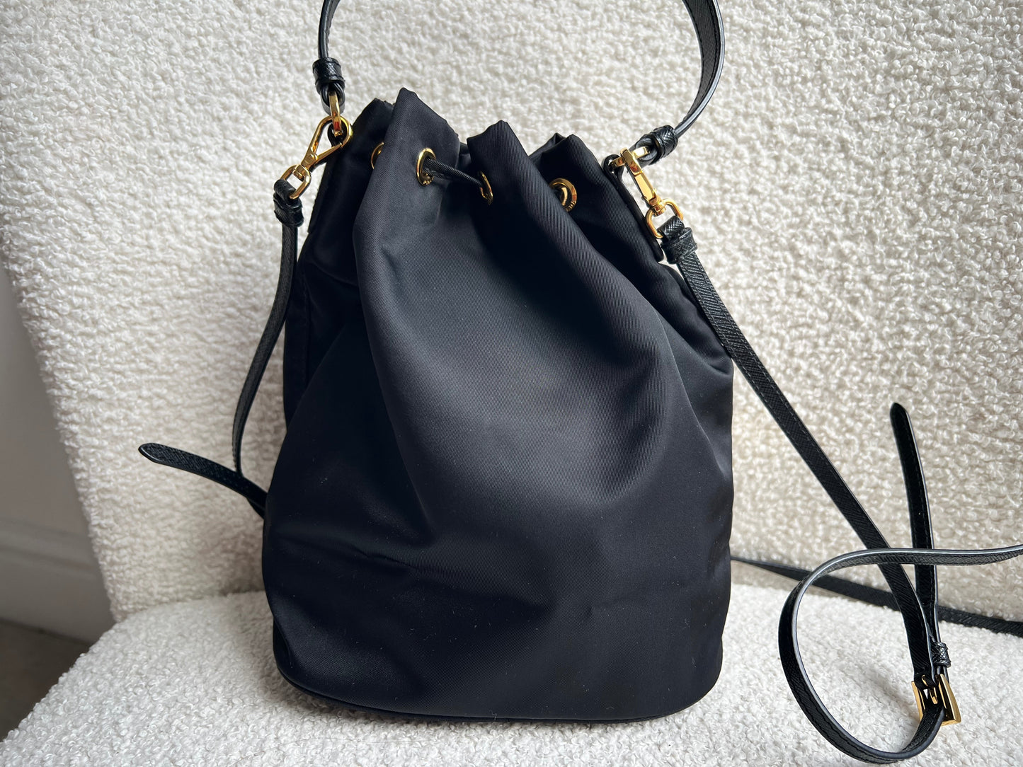 Prada Re-Nylon Duet Black Bucket Bag (RRP £1380)
