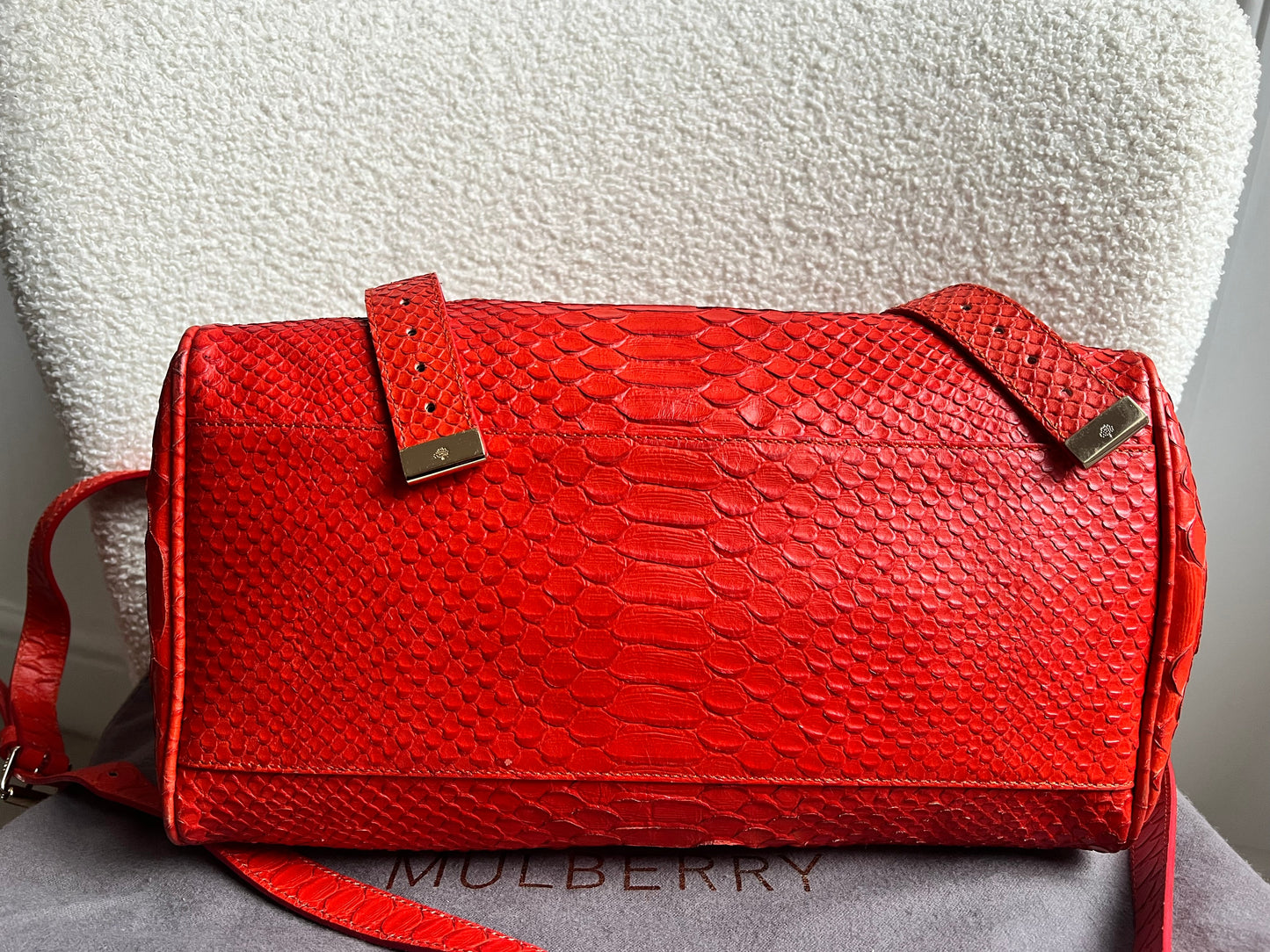 Mulberry Flame Red Silky Snake Print Regular Alexa (RRP £1100)