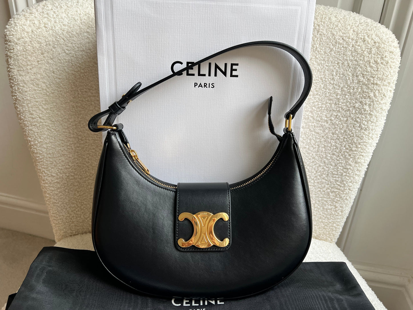 Celine Medium Ava Triomphe in Black (RRP £1850)