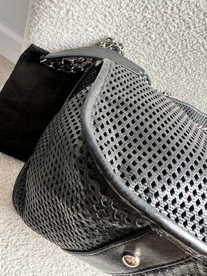 Chanel Black Perforated Up in the Air Tote Retro