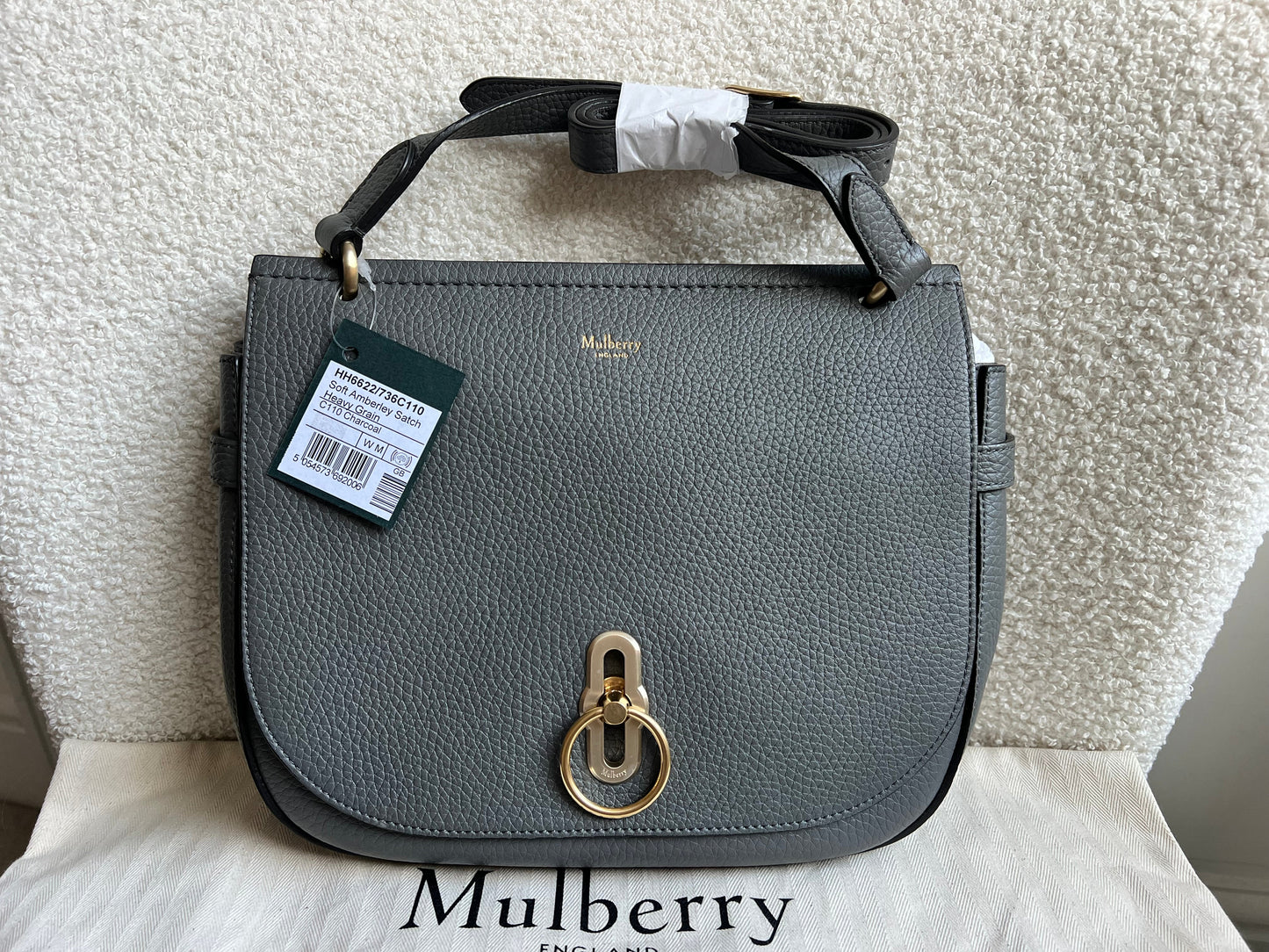 Mulberry Grey Soft Amberley Satchel (RRP £1,195)