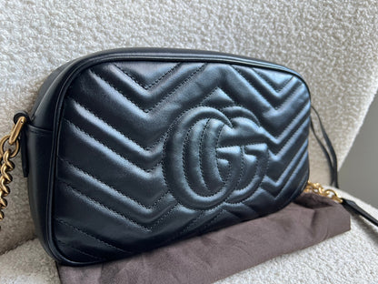 Gucci GG Black Marmont Small Shoulder Bag (RRP £1440)