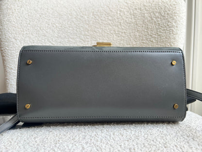 Saint Laurent YSL Cassandra Top Handle with Strap in Storm Grey Calfskin & Suede (RRP £2740)