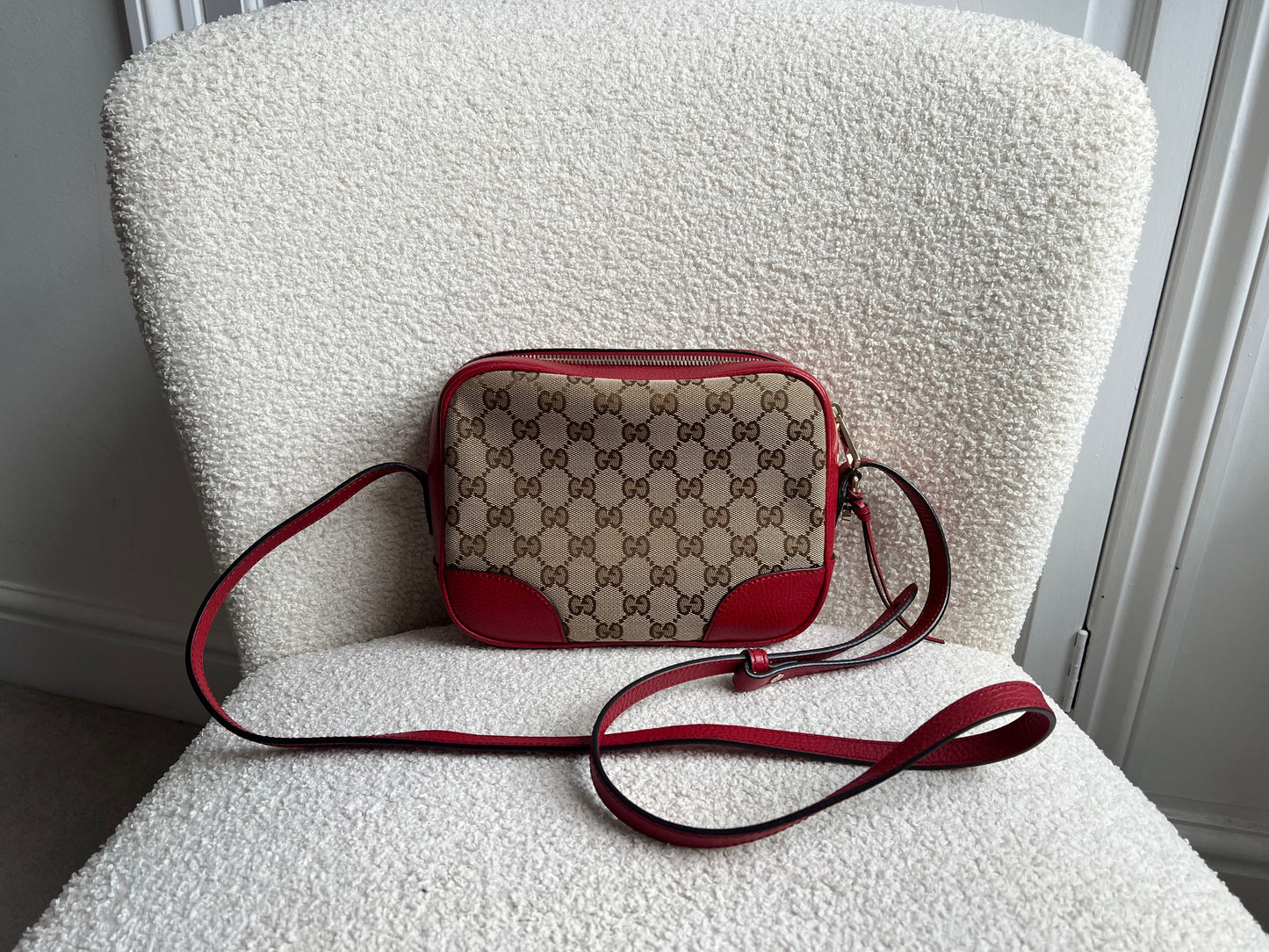 Gucci Bree GG Canvas Red Small Messenger Bag