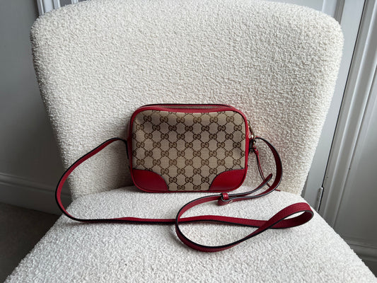 Gucci Bree GG Canvas Red Small Messenger Bag