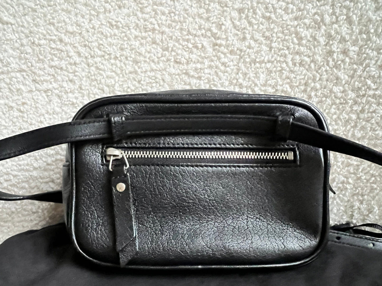 Yves Saint Laurent (YSL) Black Studded Lou Belt Bag