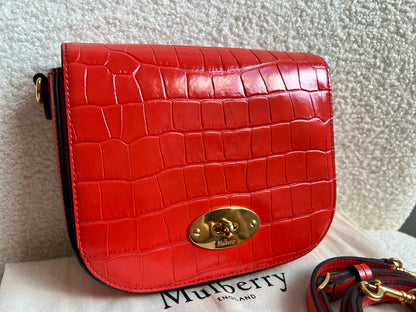 Mulberry Red Croc Small Darley Satchel  (RRP £599)