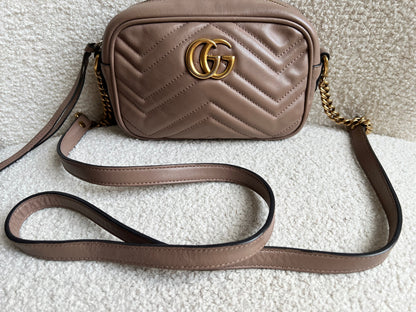 Gucci GG Dusty Pink Marmont Mini Shoulder Bag (RRP £1,360)