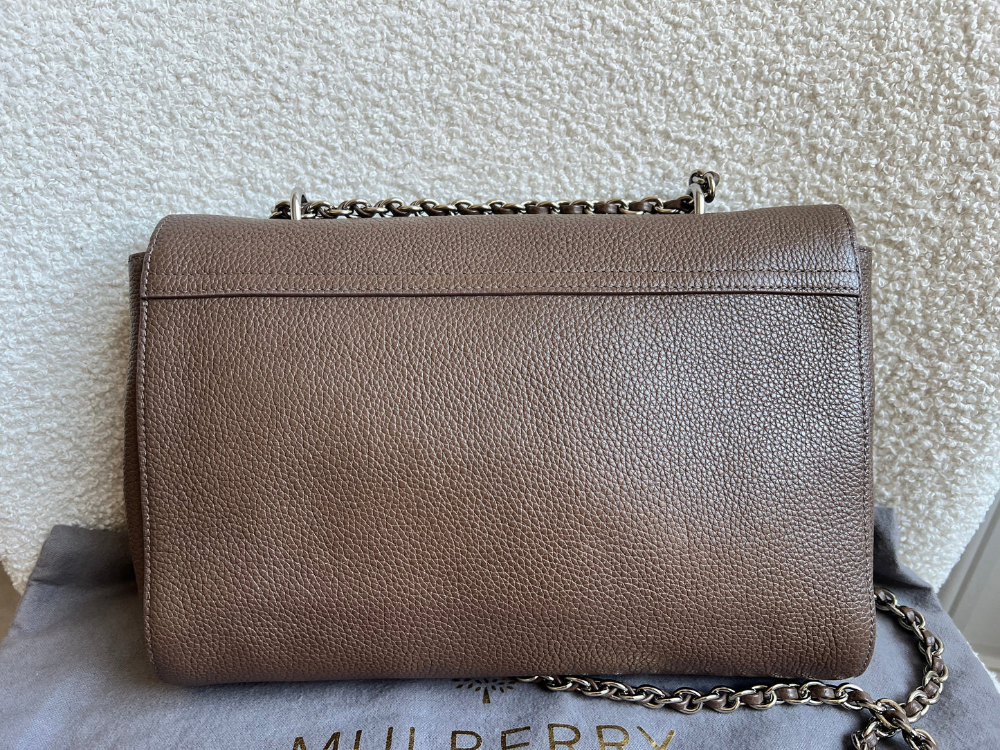 Mulberry Taupe Medium Lily with Silver Hardware (RRP £1095)