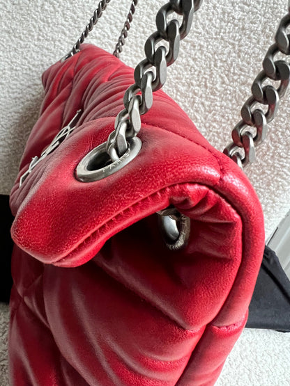 Yves Saint Laurent (YSL) Small Puffer in Red Quilted Lambskin (RRP £2,415)