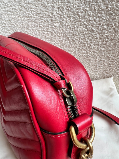 Gucci GG Red Marmont Small Shoulder Bag (RRP £1,440)