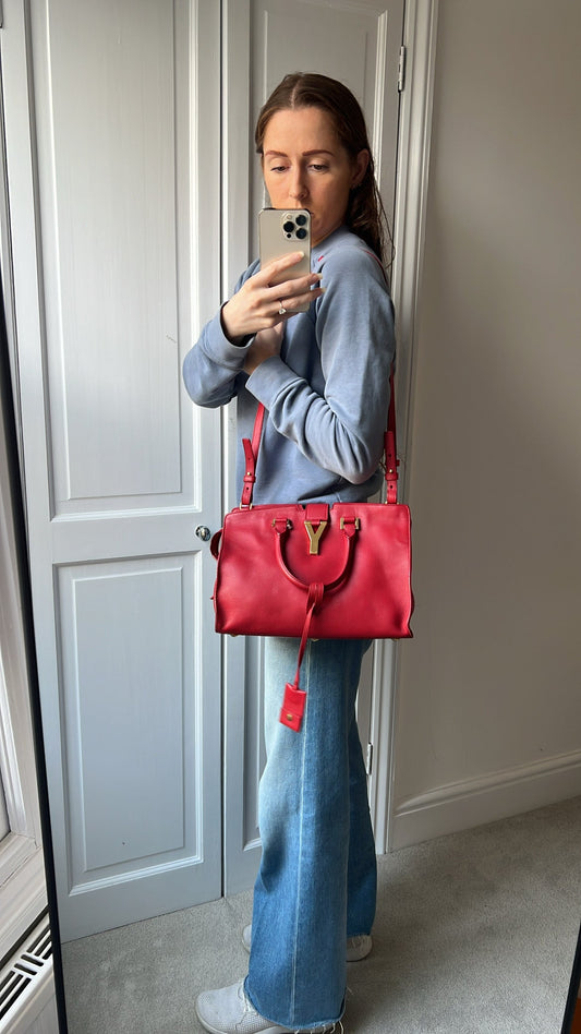 Yves Saint Laurent (YSL) Red Small Cabas Chyc Bag (RRP £1,350)